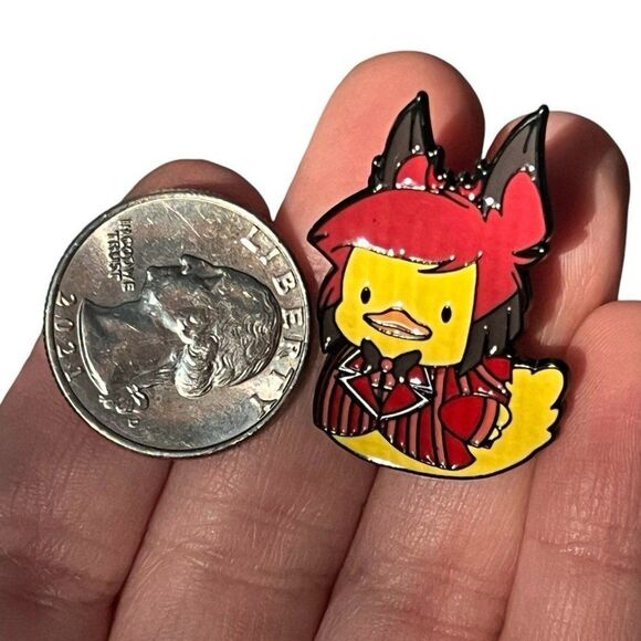 Hazbin Hotel Alastor Rubber Duck Ducky Enamel Pin - Picture 4 of 6